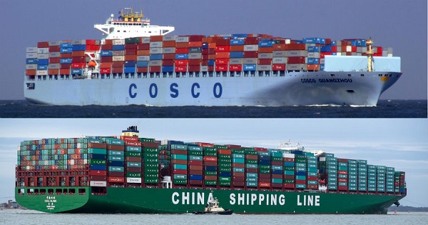 Hai tàu container của Hãng tàu COSCO và China Shipping Line